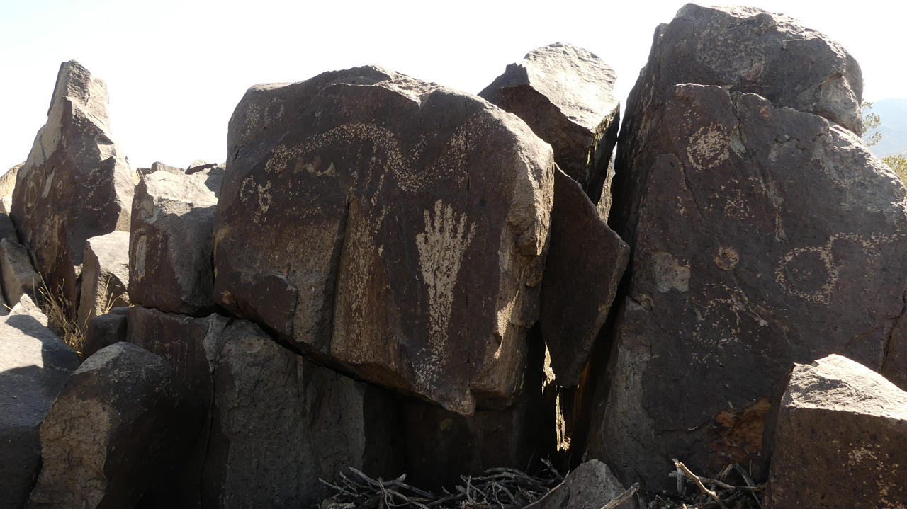 hands and snake petroglyph