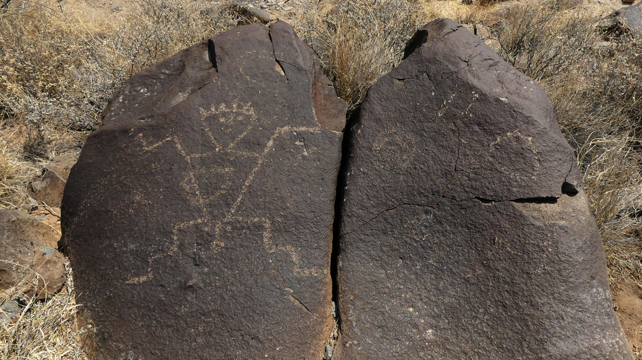 male stick figure petroglyph