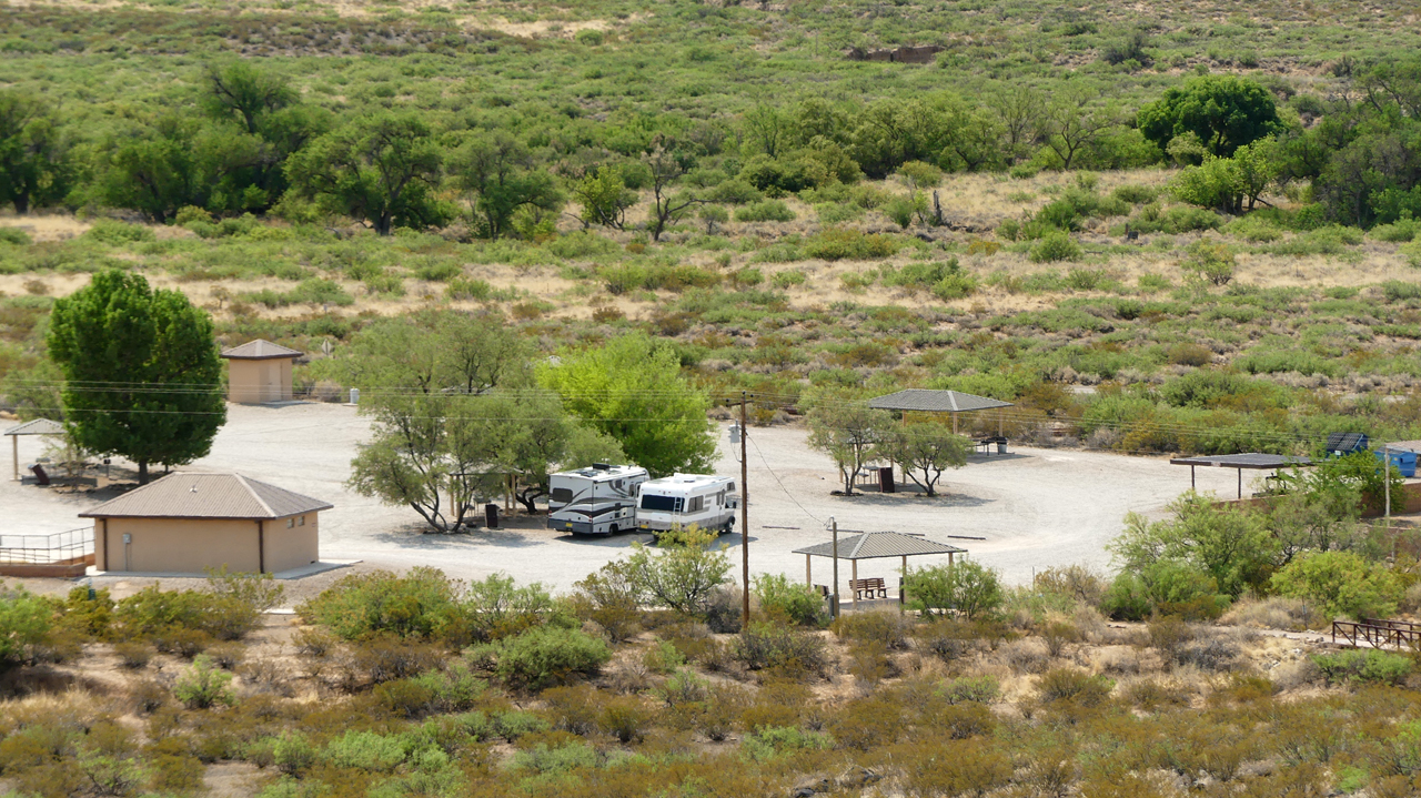 RVs in the parking lot