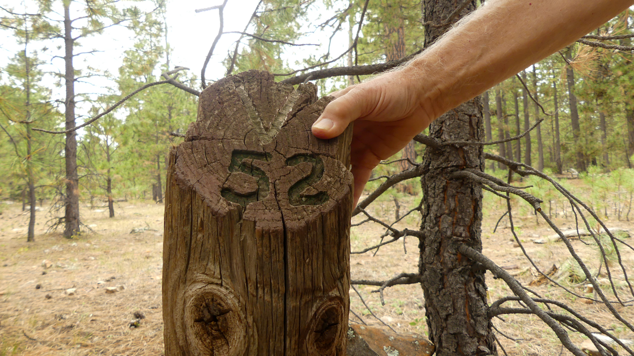 distance marker on the trail