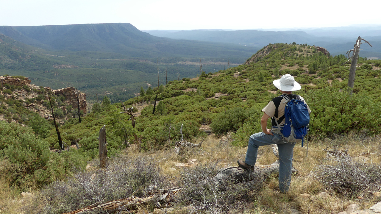 hiking to a promontory