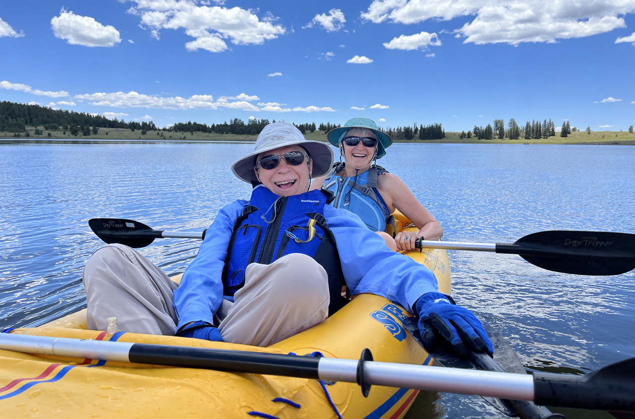 Dennis and Marionfloating on Big Lake