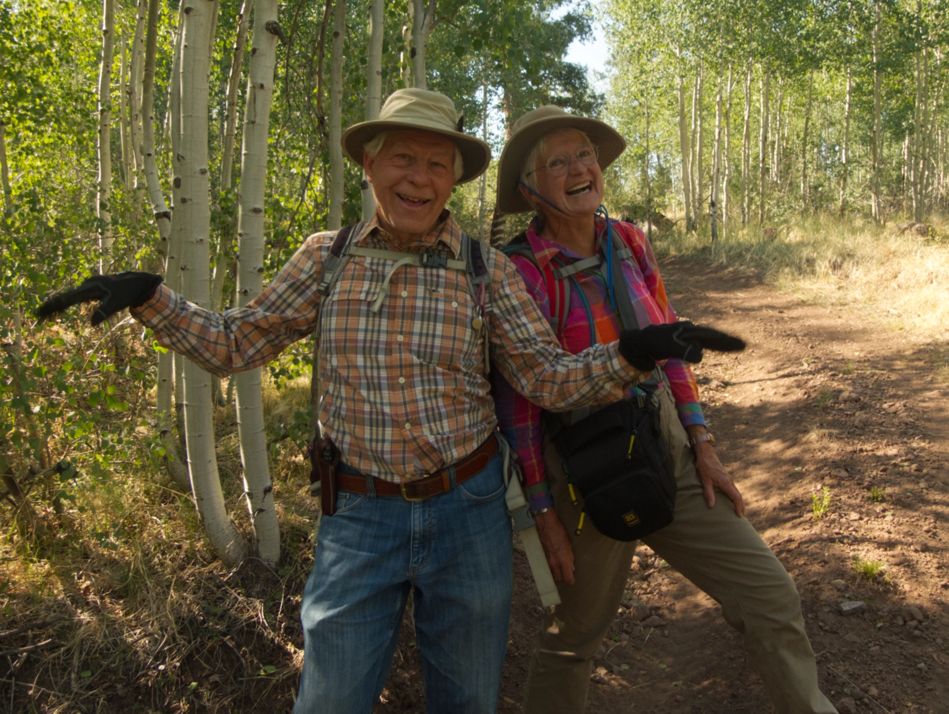 Dennis and me with feathers in our caps