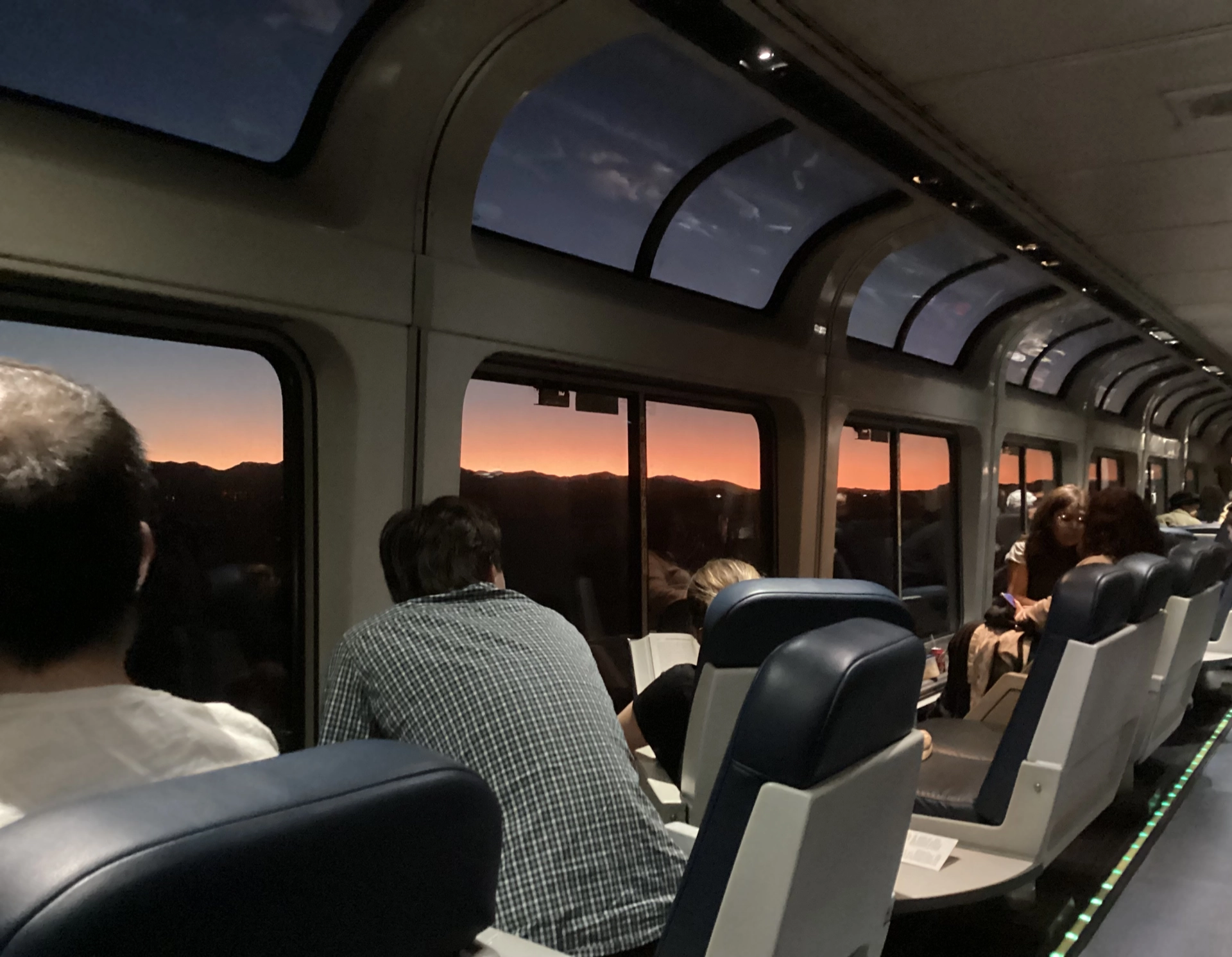 sunset from the club car